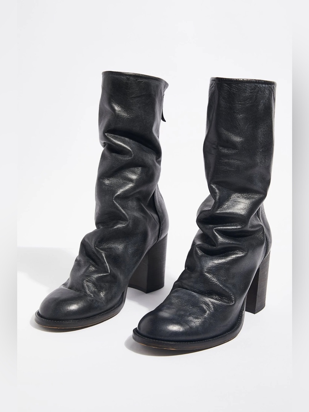 Free People Black Elle Block Heel Boots